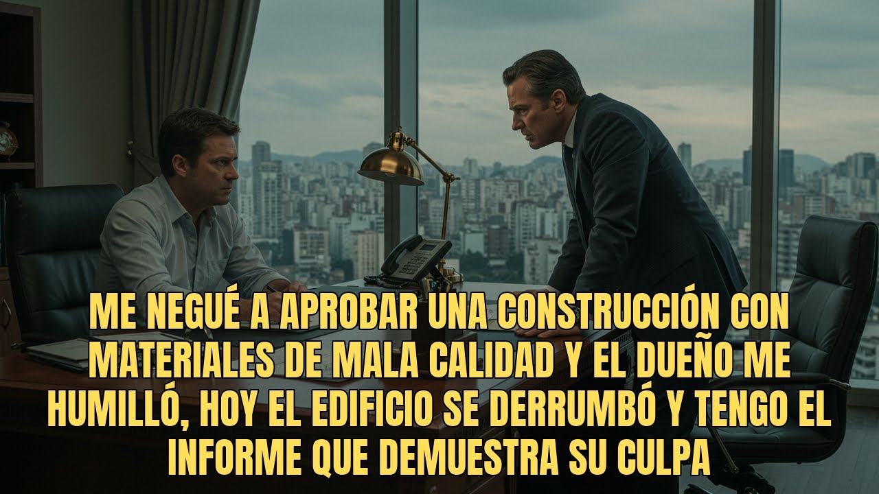 Me negué a aprobar una construcción con materiales de mala calidad y el dueño me humilló, hoy el...
