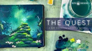 The Quest  Magical Gouache Landscape Painting Tutorial