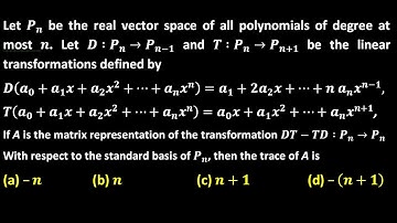 iit jam 2013 linear algebra matrix representation of linear transformation