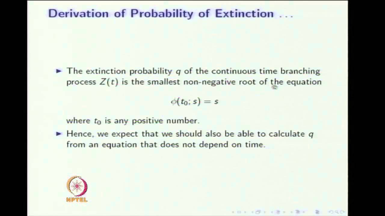 Mod-09 Lec-02 Markovian Branching Process