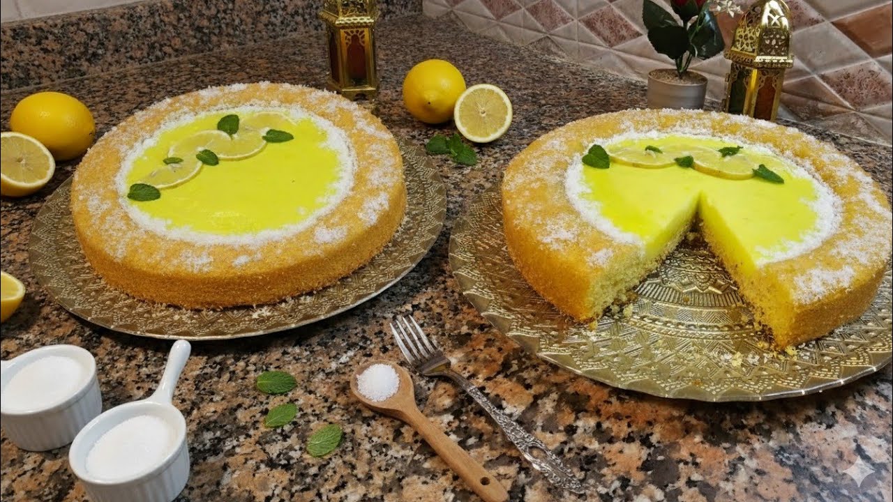 بسبوسة بالحامض هشيشة ومنعشة… بنينة وناجحة من أول مرة 🍋✨