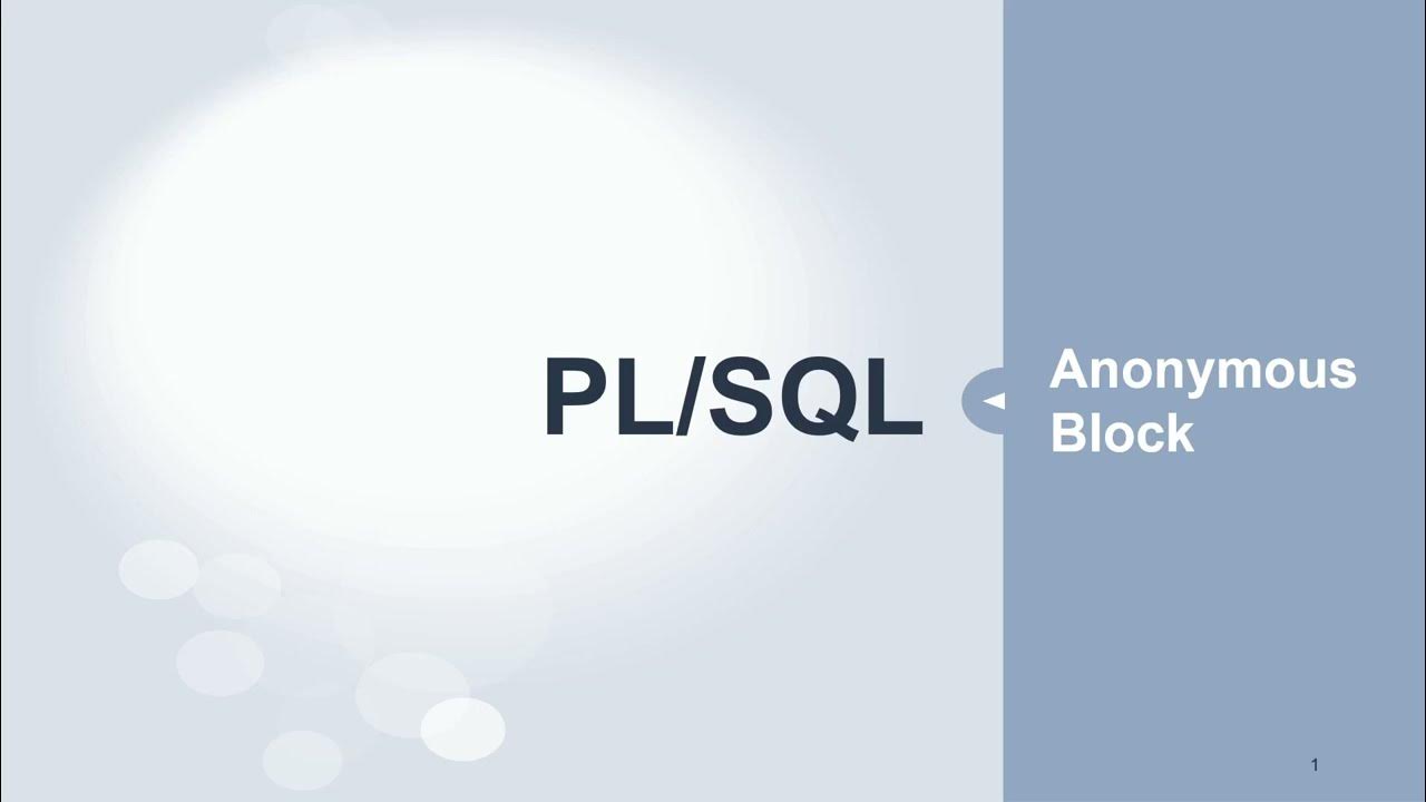 PL/SQL Tutorial - Anonymous Block - YouTube