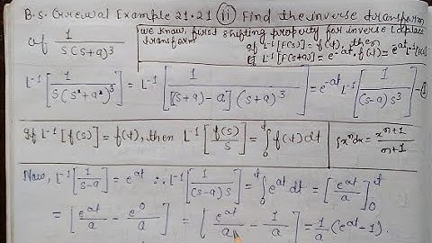Inverse Laplace transform of 1/[s(s+a)^(3)] || B.S Grewal Example:-21.21 Question number:-02