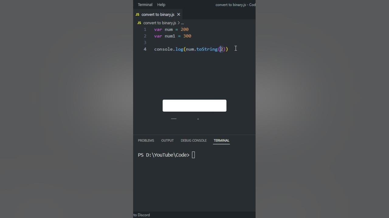 Convert number to binary in javascript node js shorts nodejs 