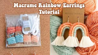 DIY Rainbow Macramé Earrings - Happiness is Homemade