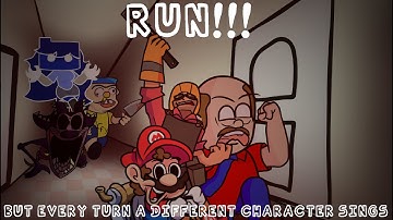 [FNF BETADCIU] Run!!! but Every Turn a Different Character Sings