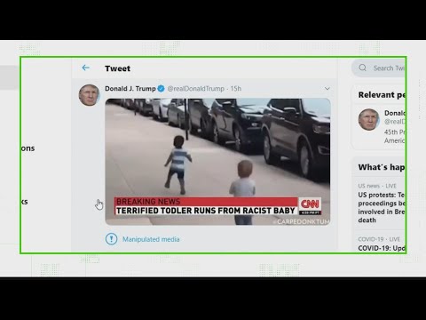 Twitter flags video Trump retweeted of toddlers mocking CNN