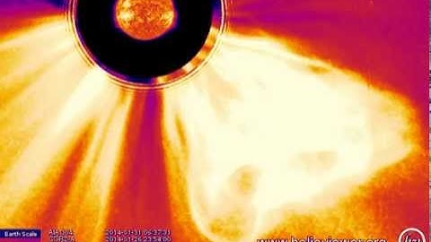 BiggestFlare:::AIA 304, LASCO C2, COR2-A  (2014-01-30 16:49:19 - 2014-01-31 16:11:19 UTC)