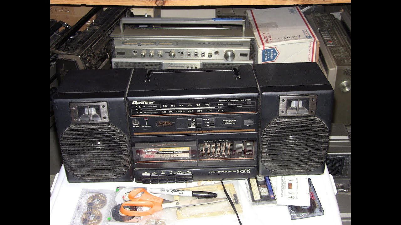 Quasar GX3619 cassette radio equalizer HTF unbox play cassette