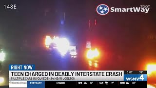Teen charged in deadly interstate crash