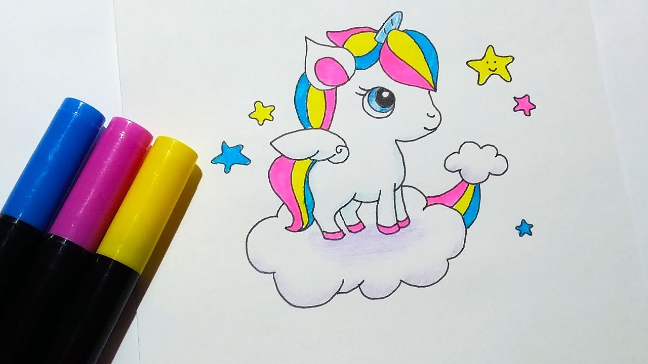 How To Draw A Cute Rainbow Unicorn Easy Step By Step For Kids And Beginners Youtube