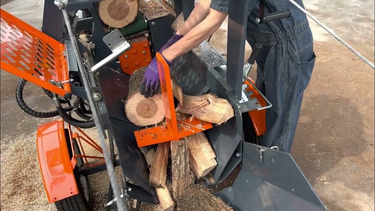TimberCat NP1 Prototype Firewood Processor in Action - YouTube