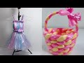 Creative works by garbage bags  princess dress diy  bonsai  basket diy  handwork diy