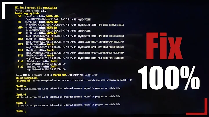 Efi shell version 2.31 solution | efi shell version 2.31 problem,100% working