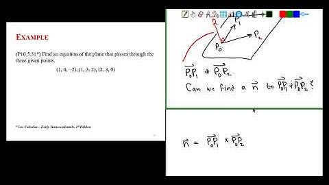 Finding an Equation of a Plane Given Three Points