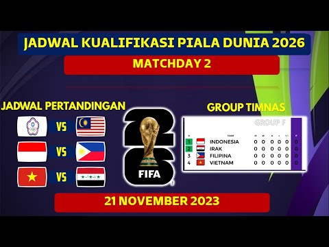 Jadwal Kualifikasi Piala Dunia 2026 Zona Asia: Filipina vs Indonesia Matchday 2 | World Cup 2023