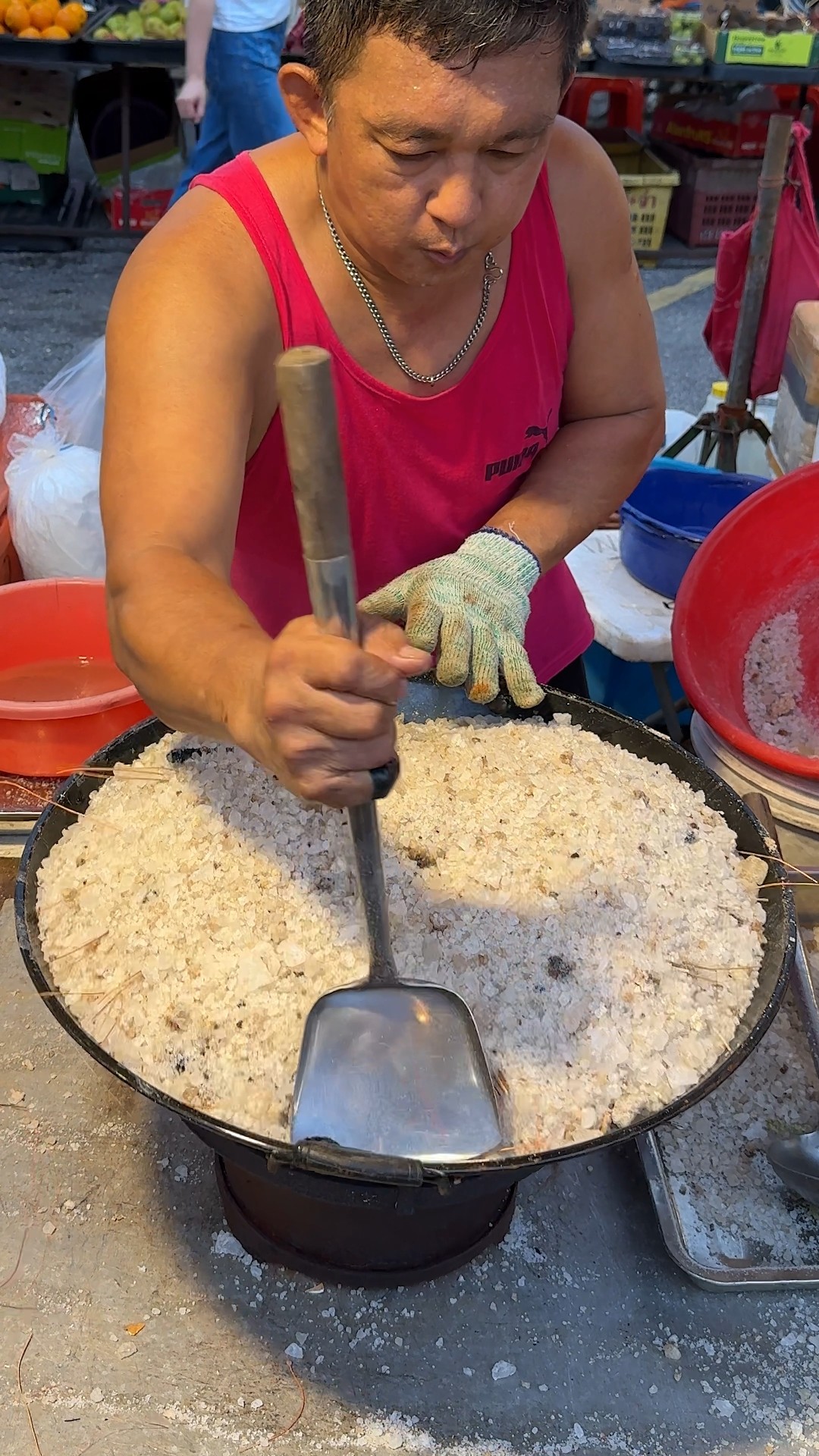 Unique! Salt Baked Shrimp - Malaysia Street Food