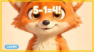 Let's Subtract with Pip! 5-1=4 | Learn Subtraction for Kids | Pip the Fox Learning Videos