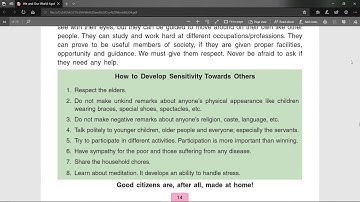 Lecture No: 6Class: IVSubject: Social ScienceTopic: Sensitivity towards others (Chapter-2)