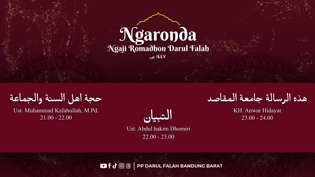 PENGAJIAN PASARAN MALAM ROMADHON PONDOK PESANTREN DARUL FALAH BANDUNG BARAT 2026