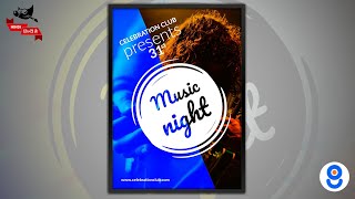 Music night poster design - gimp tutorial in Hindi