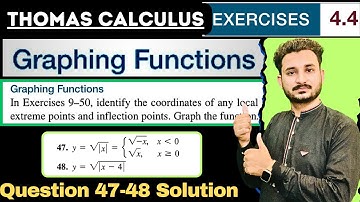 Thomas Calculus Exercise 4.4 Question 47 to 48 solution| Graphing Functions by MSN Mathematician|