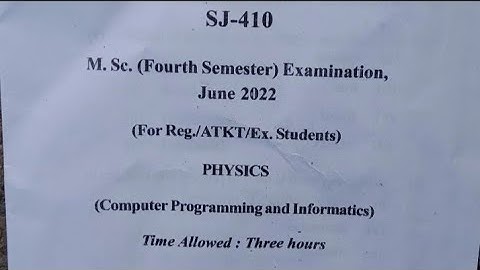 ||Computer Programming and Information🔥||M.sc 4th Sem Physics Examination 2022 🔥💯