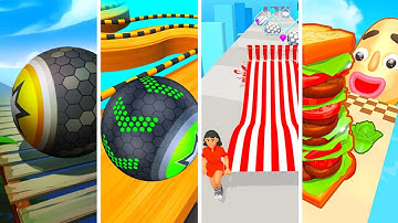 Rollance vs Going Balls vs Flag Painters vs Sandwich Runner - All level gameplay Android, IOS