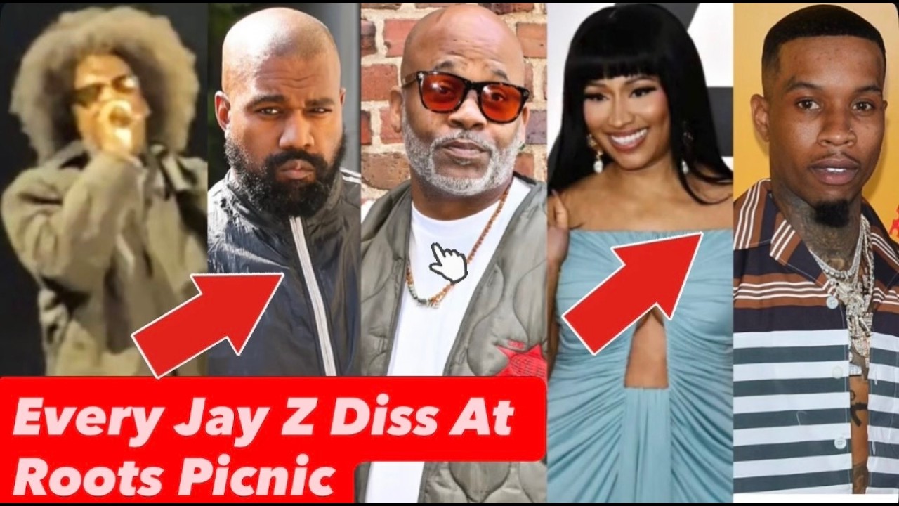 "Jay-Z Takes Aim" — Jay-Z calls out Kanye West, Dame Dash, and others during a surprise performance at The Roots Picnic