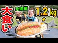 大食い 北海道で総重量1 2kgの巨大サーモン遡上丼を親友と爆食いしたら幸せすぎたし鮭のクレーンゲームも出来て最高だったwww 