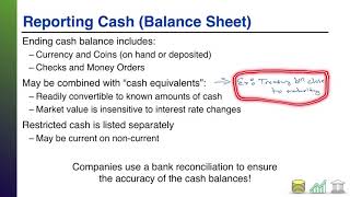 Reporting Cash in the Financial Statements