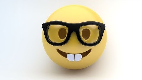 Nerd Emoji slowly turning with concrete scraping sound and glass shatter at the end.