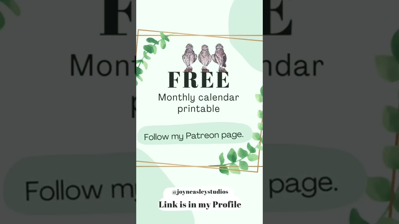 Monthly Free Printable Calendar