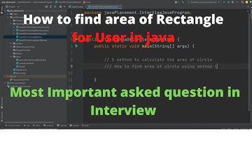 How to find area of Rectangle for User  in java |  Most Important asked question in Interview