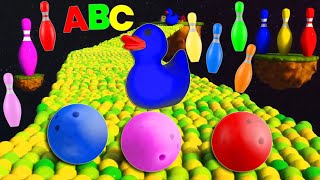 ABC Song Bowling Ball Kinetic Sand Fun For Kids. Toys Colors Shapes 3D Education Now I Know my ABCs