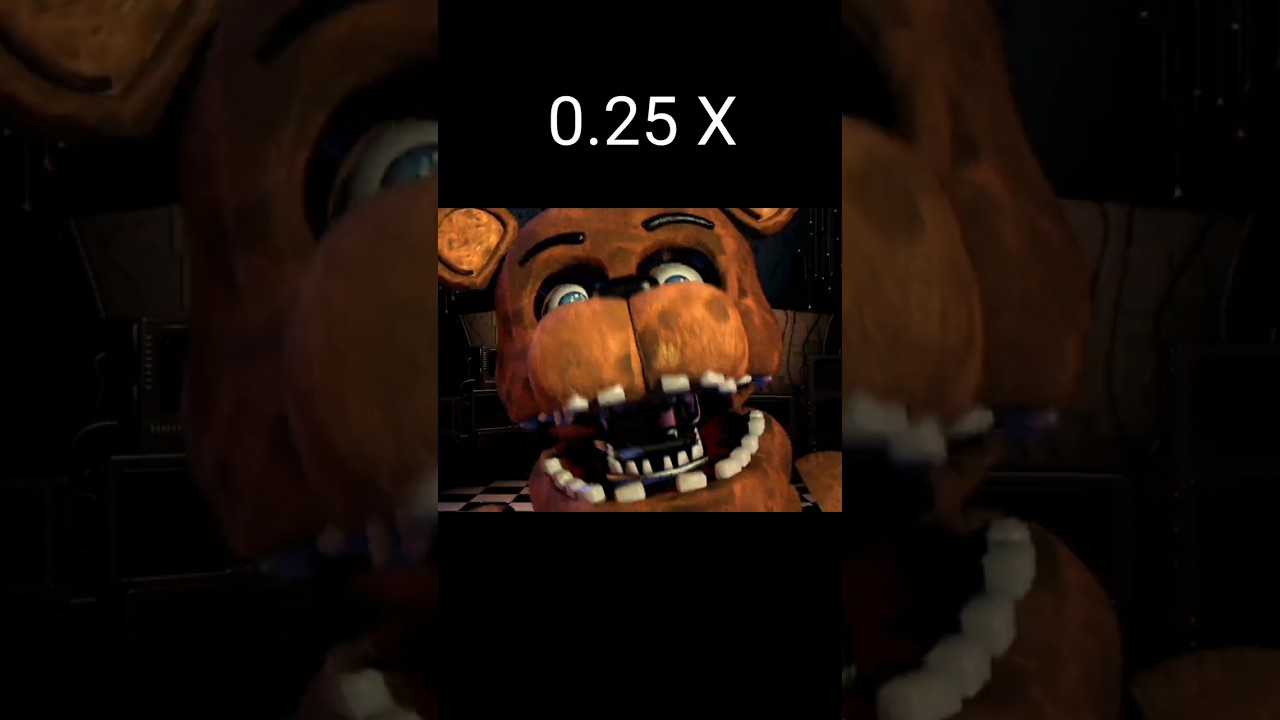 FNaF 2 - Withered Freddy Jumpscare 0.25x - 2x speed 