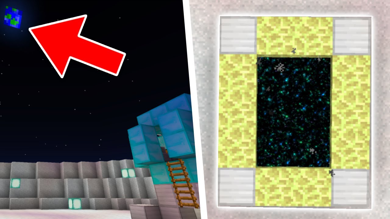 GO TO SPACE in Minecraft Pocket Edition (RETURN TO THE MOON) - YouTube