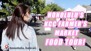 FARMER'S MARKET FOOD TOUR [Honolulu, Hawaii] || Eating and shopping in Hawaii (REVIEW & MUKBANG)