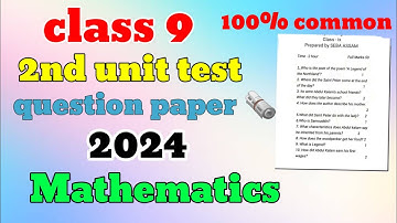 Class 9 2nd unit test General Maths question paper 2024 SEBA board