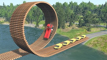 Cars vs Loop Bridge – BeamNG.Drive