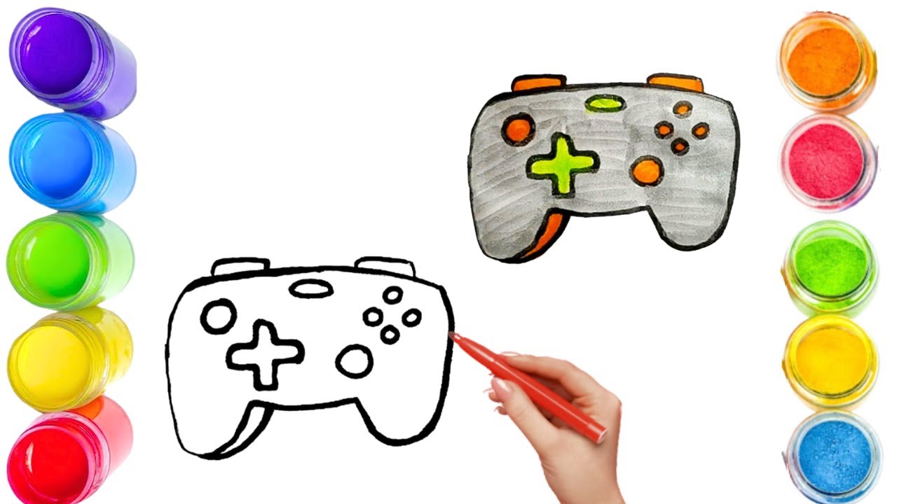 How To Draw A Cute Game Controller Drawing, Painting & Coloring For Kids and Toddlers_ Child Art 🐋🌈🎨