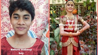 Bharatanatyam # makeup # for boy # Before and after look #