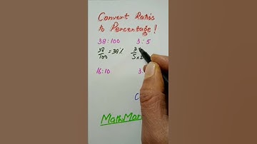Convert Ratios into Percentage#MathMarrow#Math shorts#Percentage