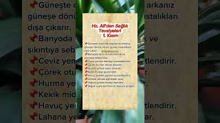 Hz Aliden Sağlık Tavsiyelerib