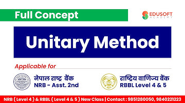 Unitary Method | Banking Preparation class in English Medium #nrb #rbbl #bankingprep@EdusoftBanking