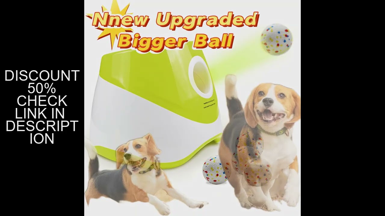 Upgraded Automatic Ball Launcher for Medium/Large Dogs - Rechargeable Tennis Ball Thrower with Inter