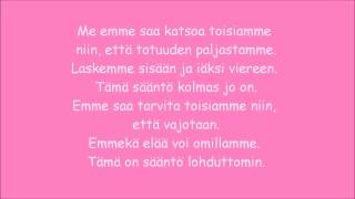 Video thumbnail of "Anna Puu Säännöt rakkaudelle lyrics"