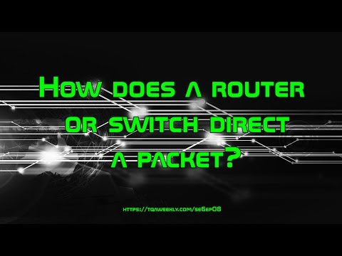 How does a router or switch direct a packet?