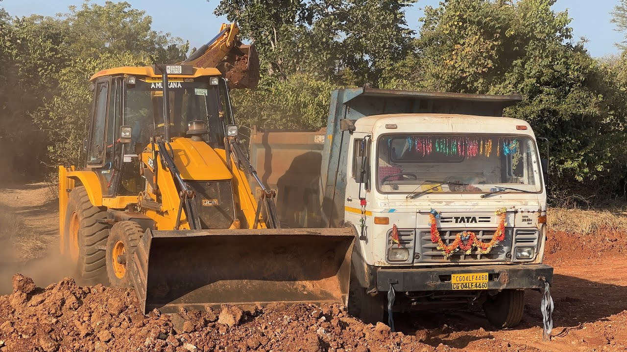 New Jcb Machine Loading Murum In Tata Truck | Jcb video | Jcb Loading ...