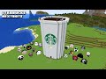 SURVIVAL STARBUCKS HOUSE WITH 100 NEXTBOTS in Minecraft - Gameplay - Coffin Meme